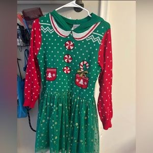 Girls elf sweater dress